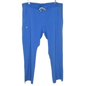 NWT FIGS Kade Cargo Scrub Pants sz XXL * Ceil Blue Scrubs Pockets Vet Med Doctor